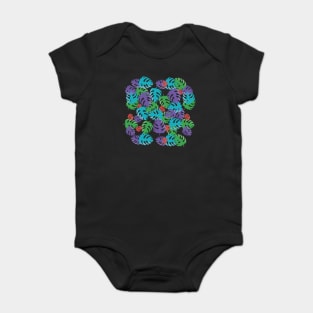 Midnight Jungle Leaves Baby Bodysuit